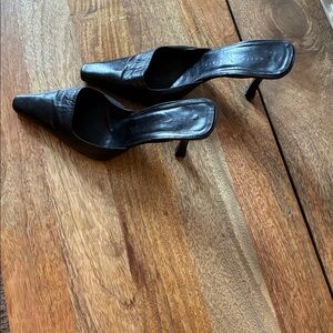 Martinez Valero Black Leather Mules